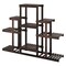 Indoor Outdoor Wood Plant Stand Multi-Tiered Corner Plant Shelf Flowerpot Holder-Brown